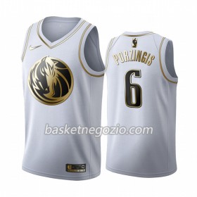 Canotte Uomo Dallas Mavericks Kristaps Porzingis 6 2019-20 Nike Bianco Golden Edition Swingman